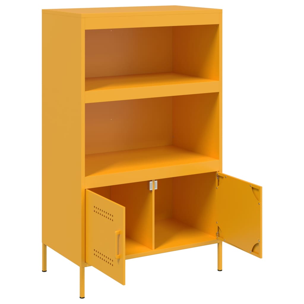 Buffet haut jaune moutarde 68x39x113 cm acier - XIOS