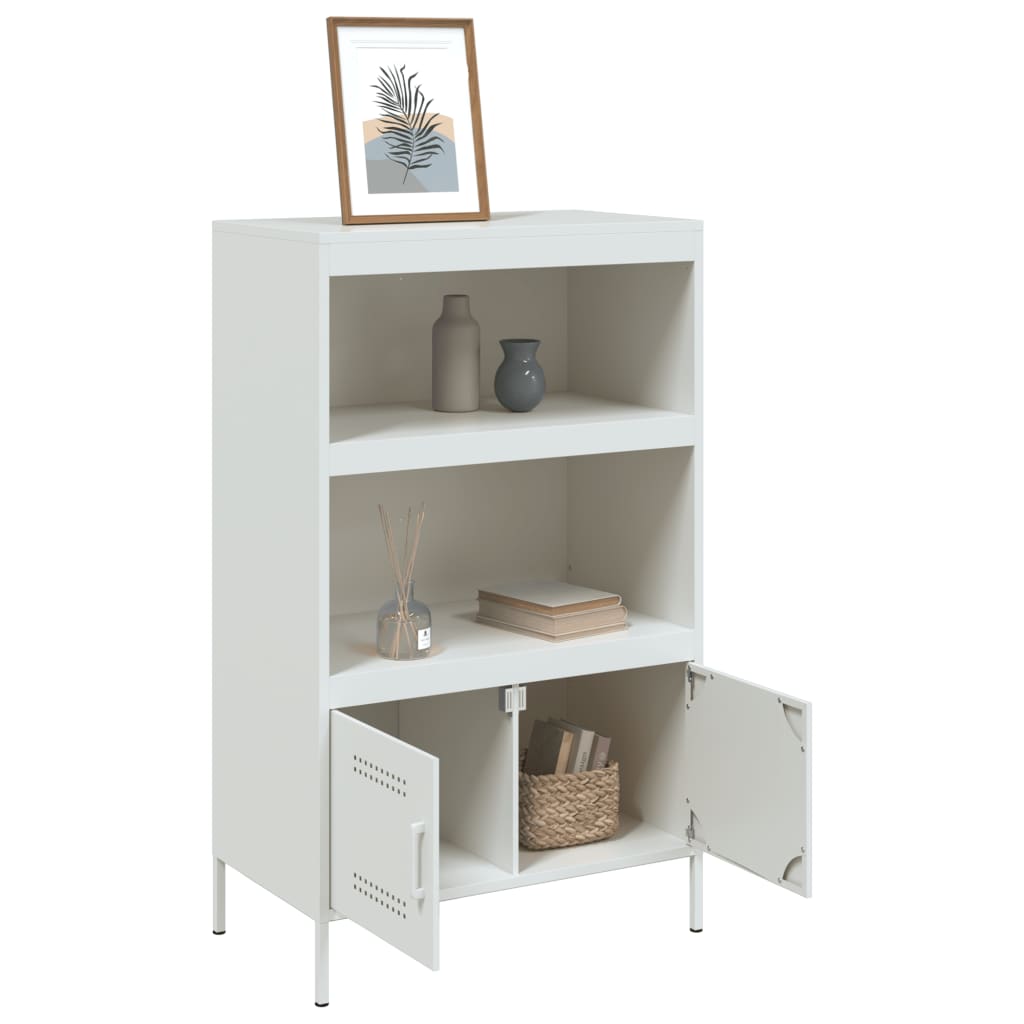 Buffet haut blanc 68x39x113 cm acier - XIOS