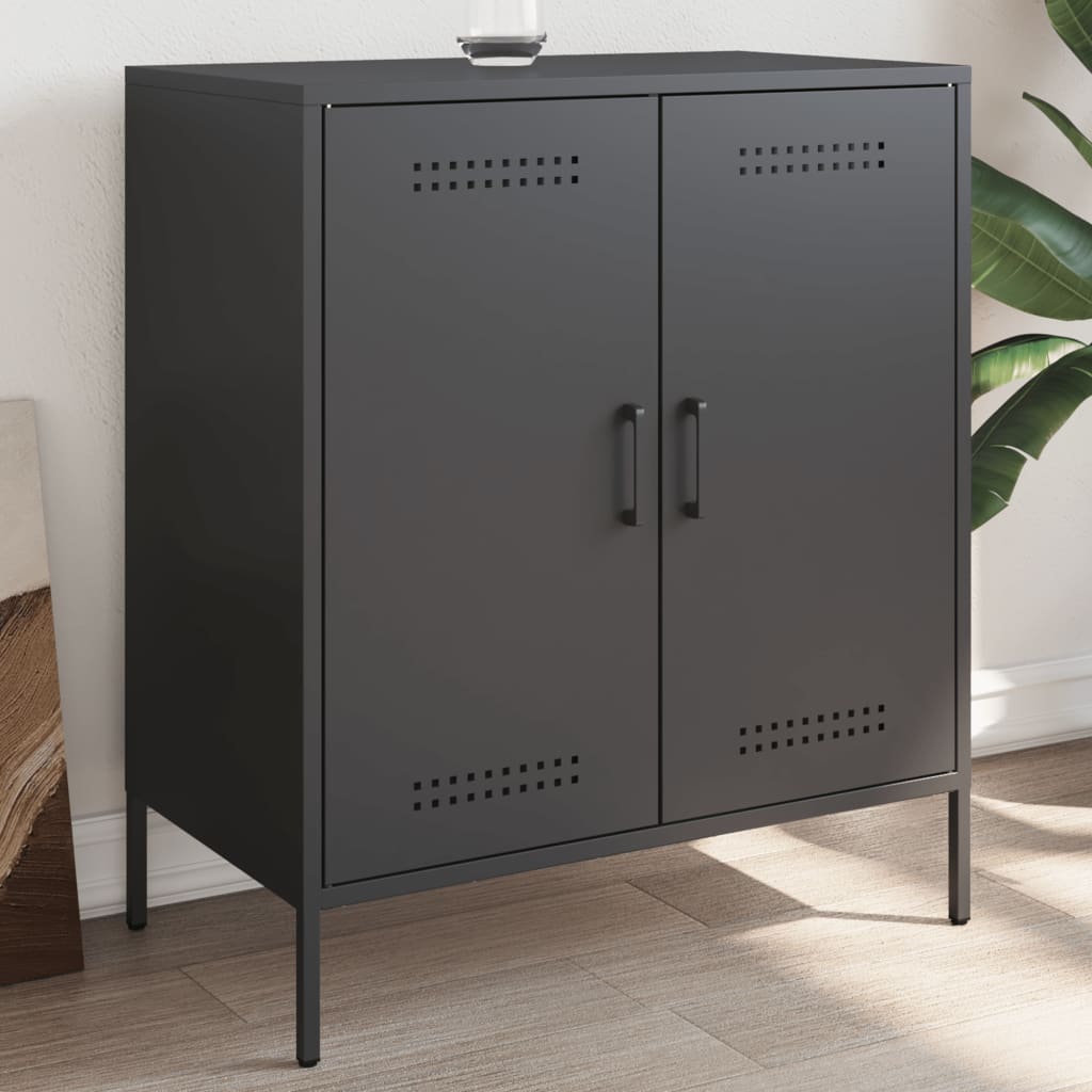 Buffet noir 68x39x79 cm acier - XIOS