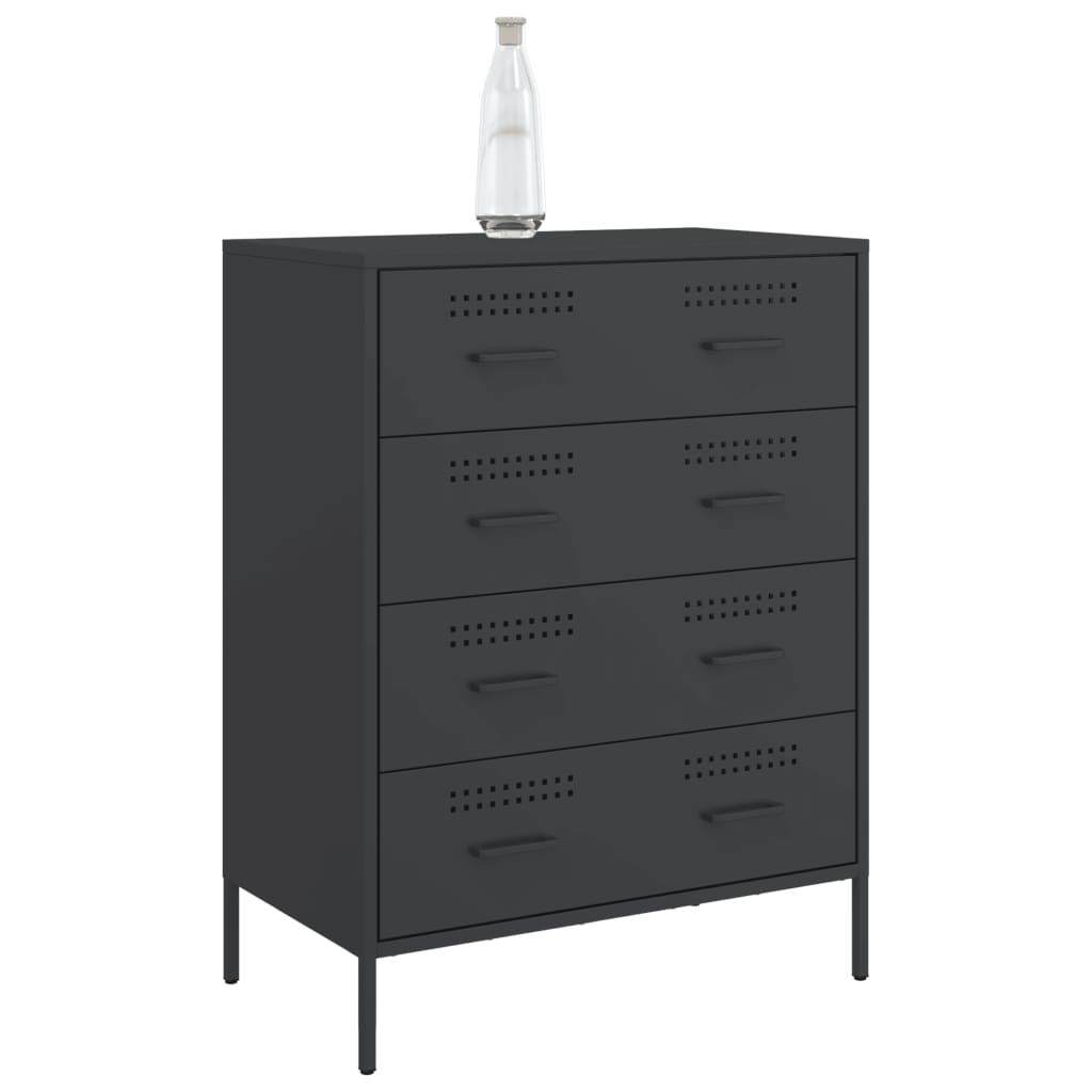 Buffet noir 68x39x89 cm acier - XIOS