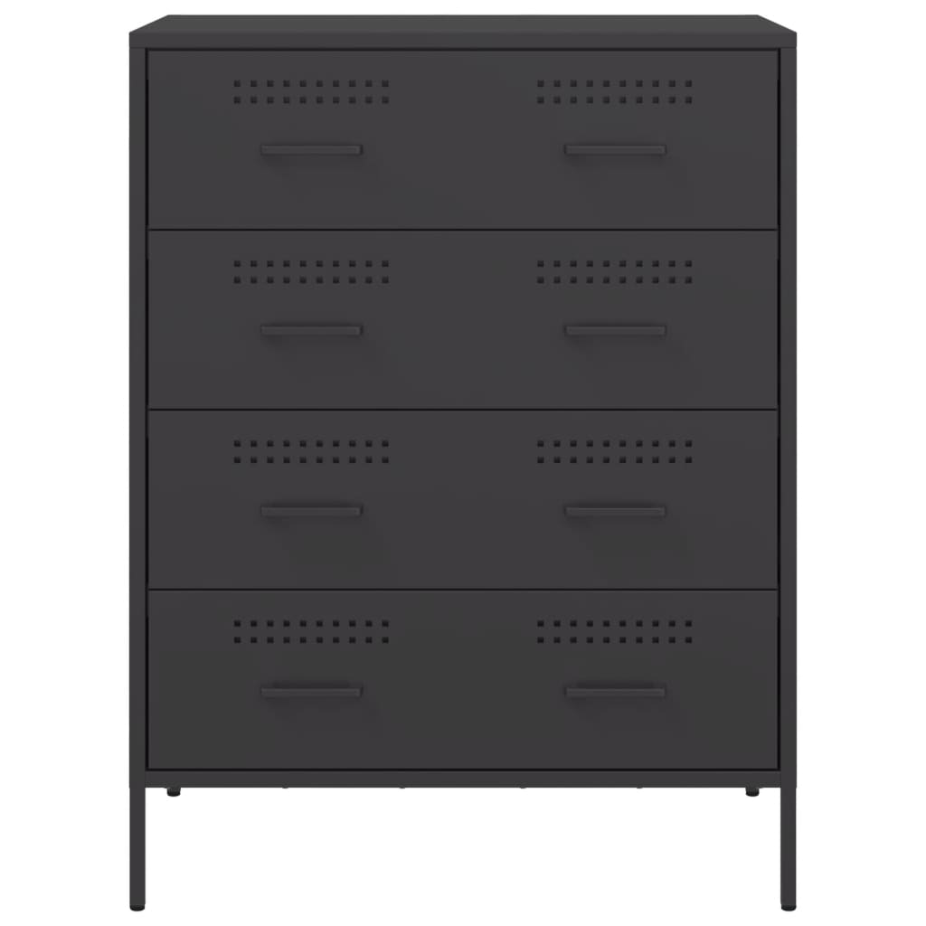 Buffet noir 68x39x89 cm acier - XIOS