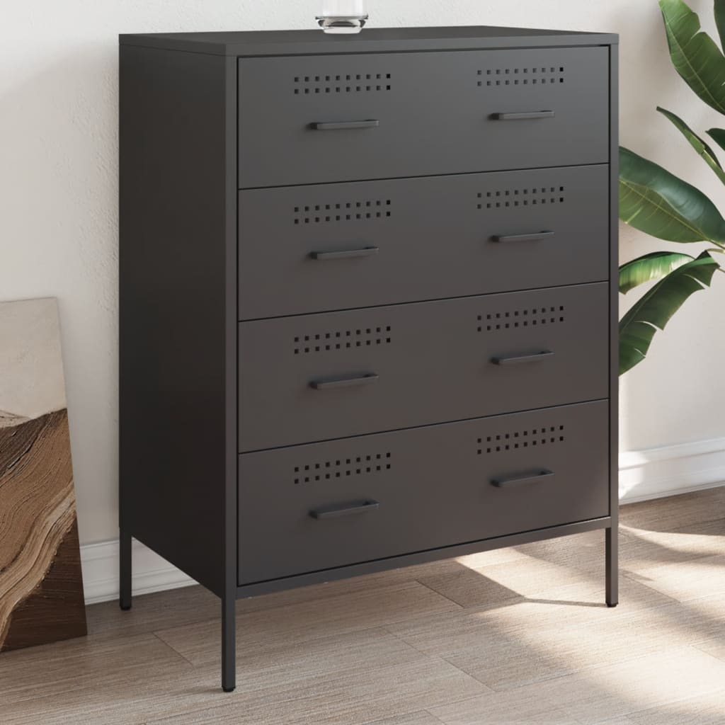 Buffet noir 68x39x89 cm acier - XIOS