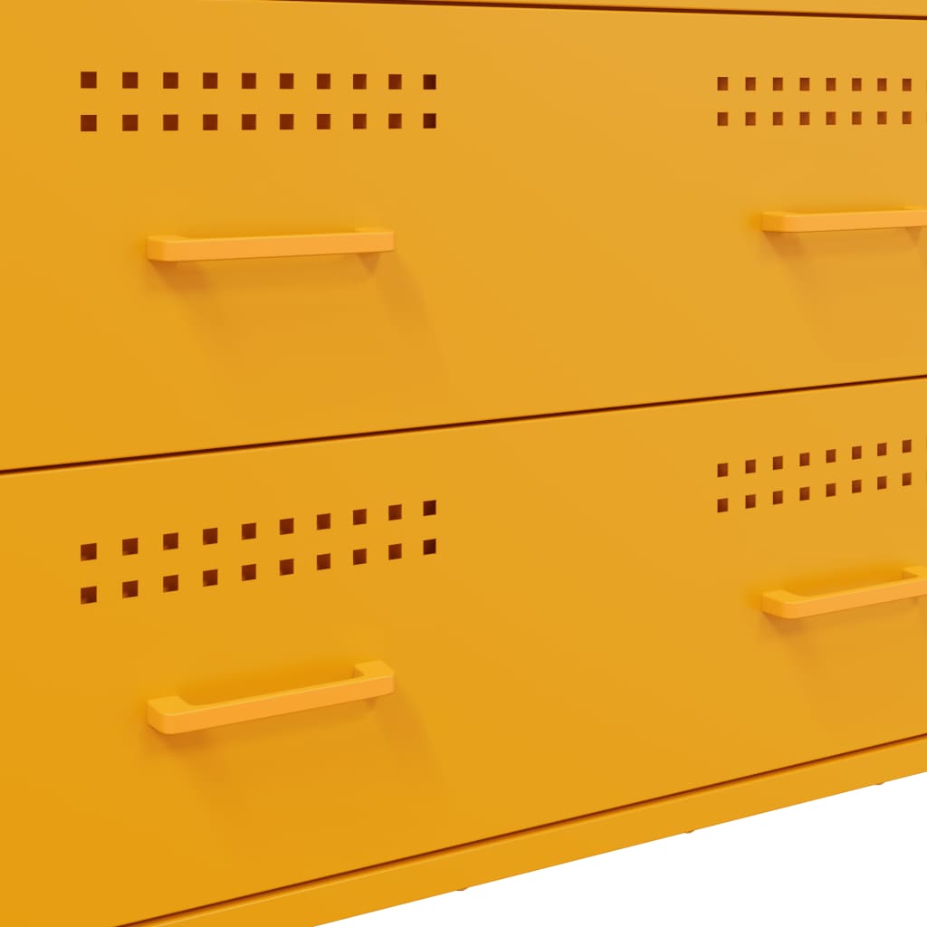 Buffet jaune moutarde 68x39x89 cm acier - XIOS