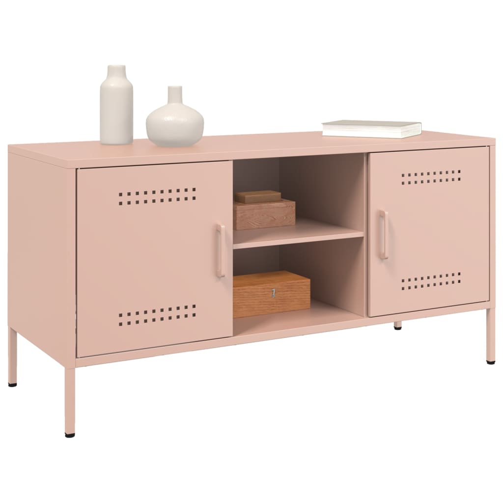 Meuble TV rose 100,5x39x50,5 cm acier - XIOS