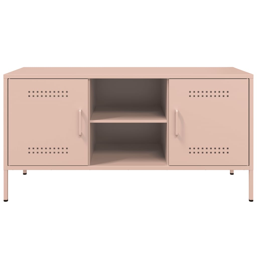 Meuble TV rose 100,5x39x50,5 cm acier - XIOS