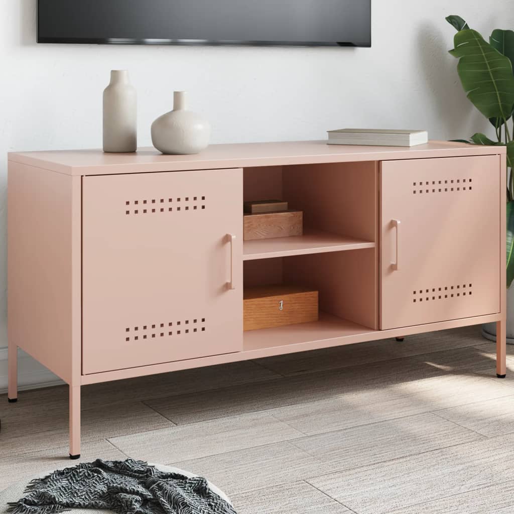 Meuble TV rose 100,5x39x50,5 cm acier - XIOS