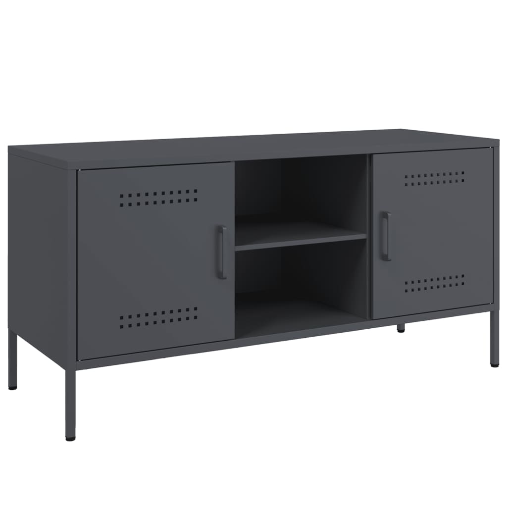 Meuble TV anthracite 100,5x39x50,5 cm acier - XIOS