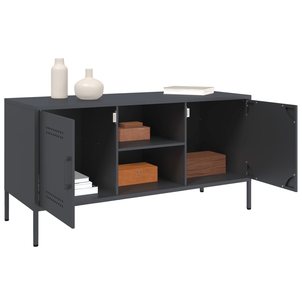 Meuble TV anthracite 100,5x39x50,5 cm acier - XIOS