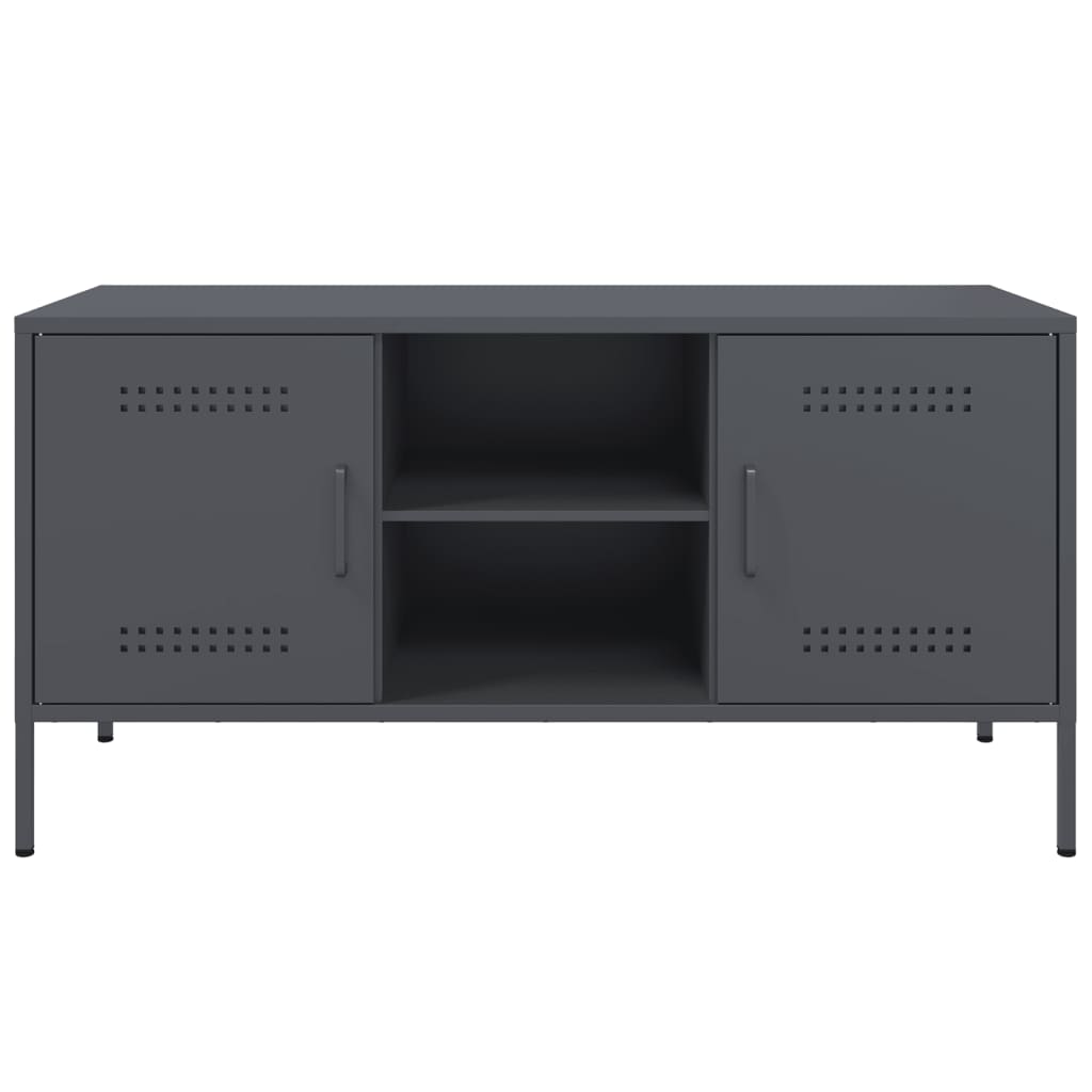 Meuble TV anthracite 100,5x39x50,5 cm acier - XIOS