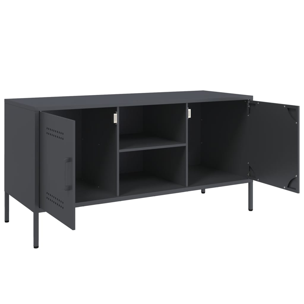 Meuble TV anthracite 100,5x39x50,5 cm acier - XIOS