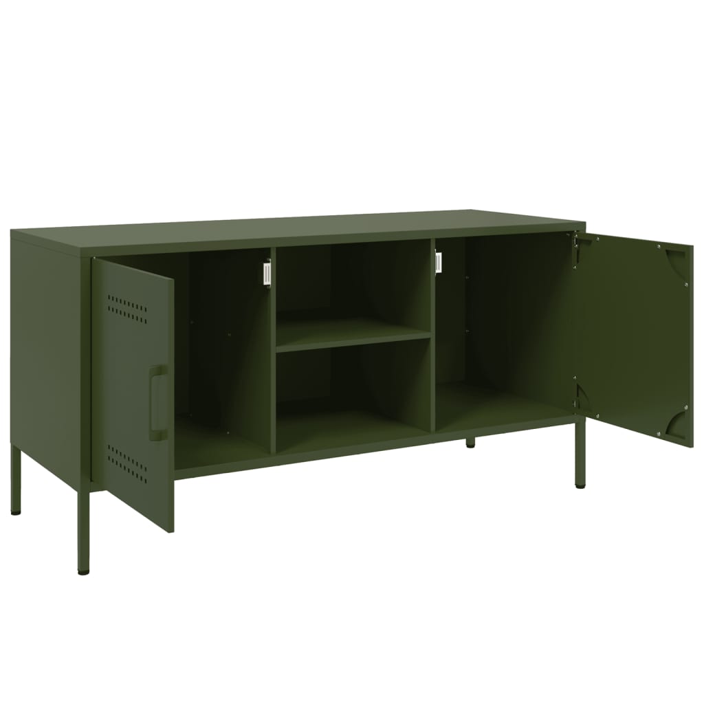 Meuble TV vert olive 100,5x39x50,5 cm acier - XIOS