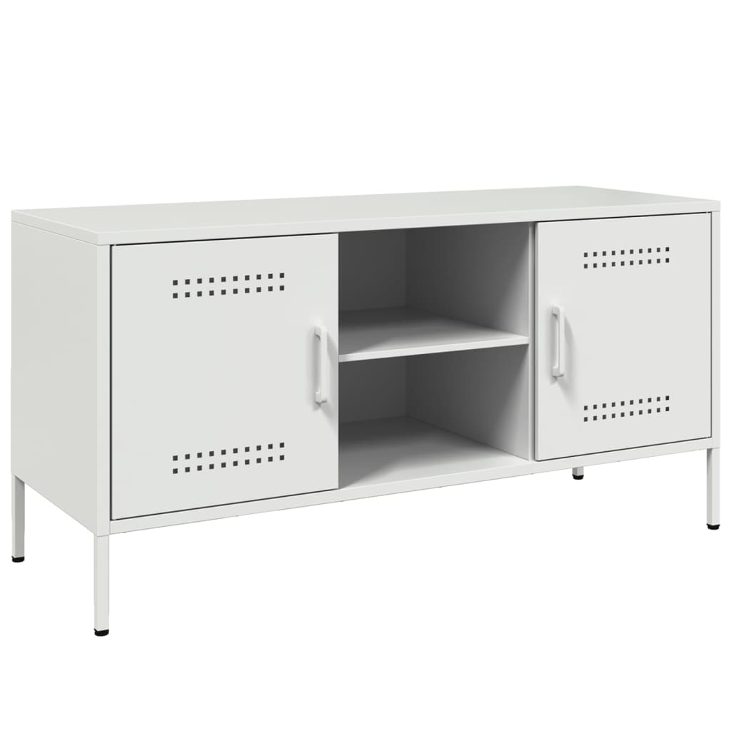 Meuble TV blanc 100,5x39x50,5 cm acier - XIOS