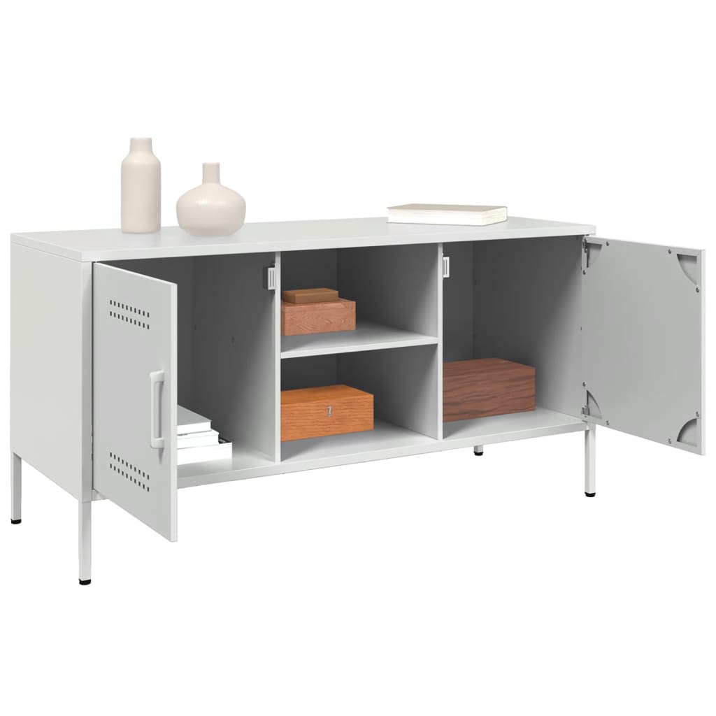 Meuble TV blanc 100,5x39x50,5 cm acier - XIOS