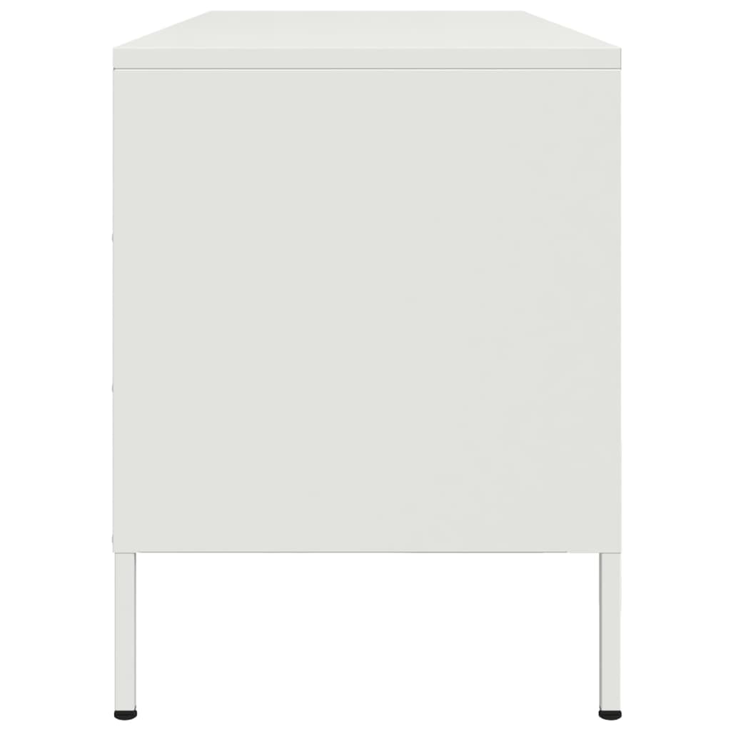 Meuble TV blanc 100,5x39x50,5 cm acier - XIOS