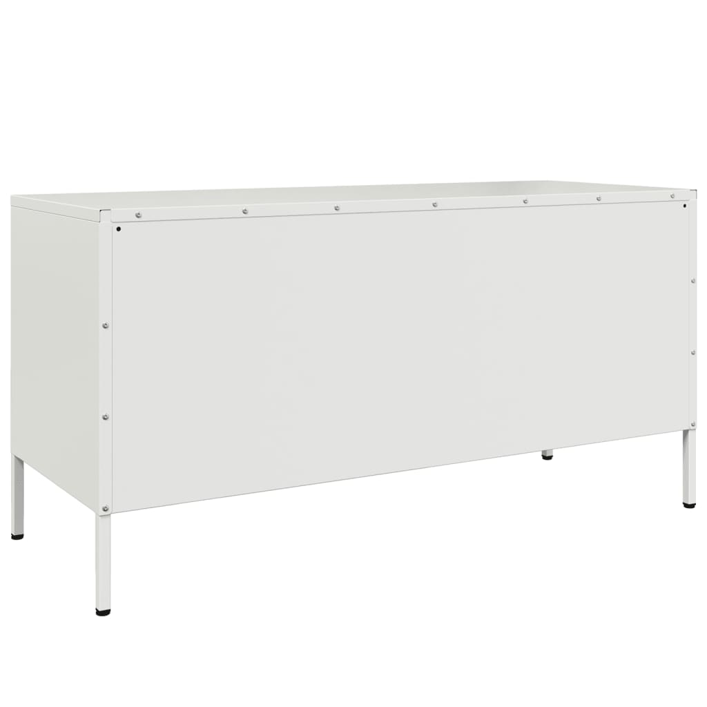 Meuble TV blanc 100,5x39x50,5 cm acier - XIOS