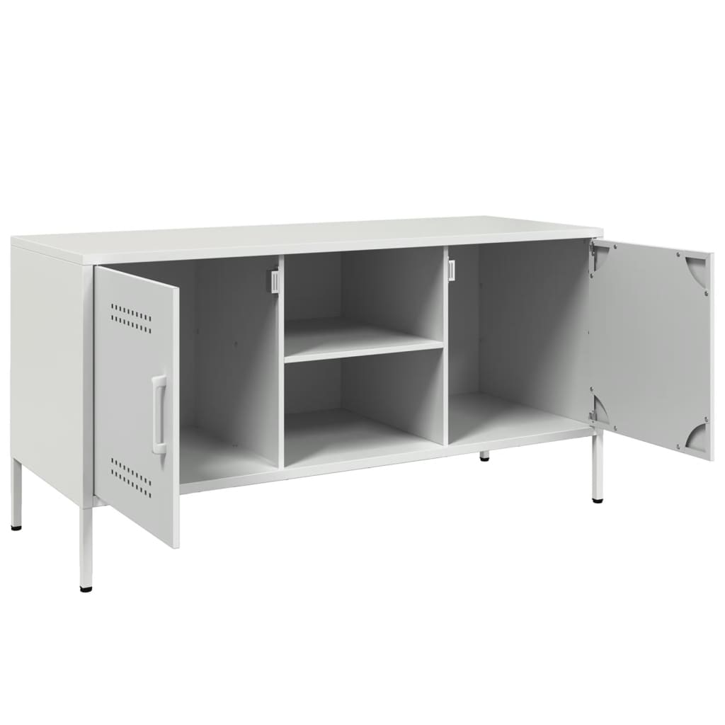 Meuble TV blanc 100,5x39x50,5 cm acier - XIOS