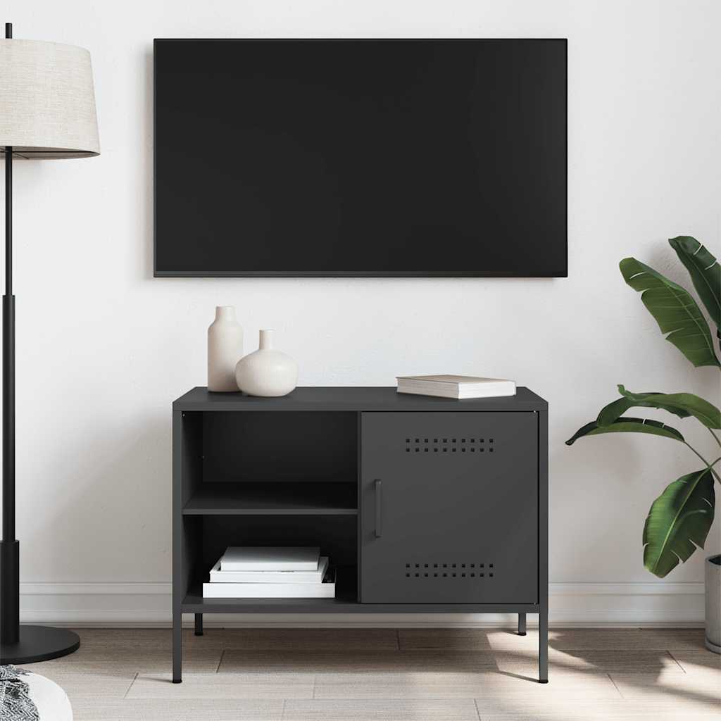 Meuble TV noir 68x39x50,5 cm acier - XIOS