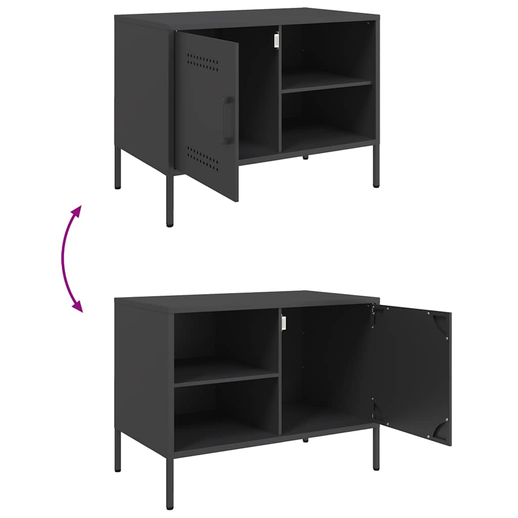 Meuble TV noir 68x39x50,5 cm acier - XIOS