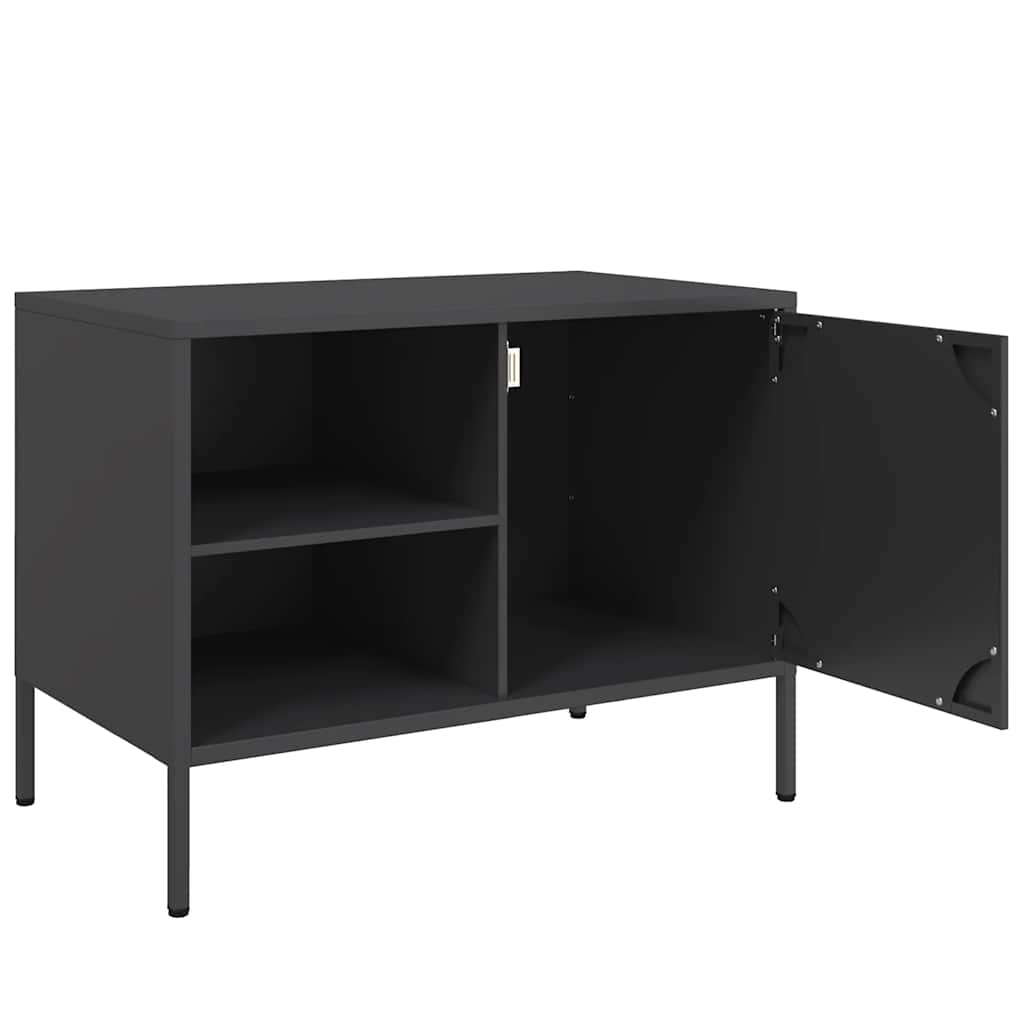 Meuble TV noir 68x39x50,5 cm acier - XIOS