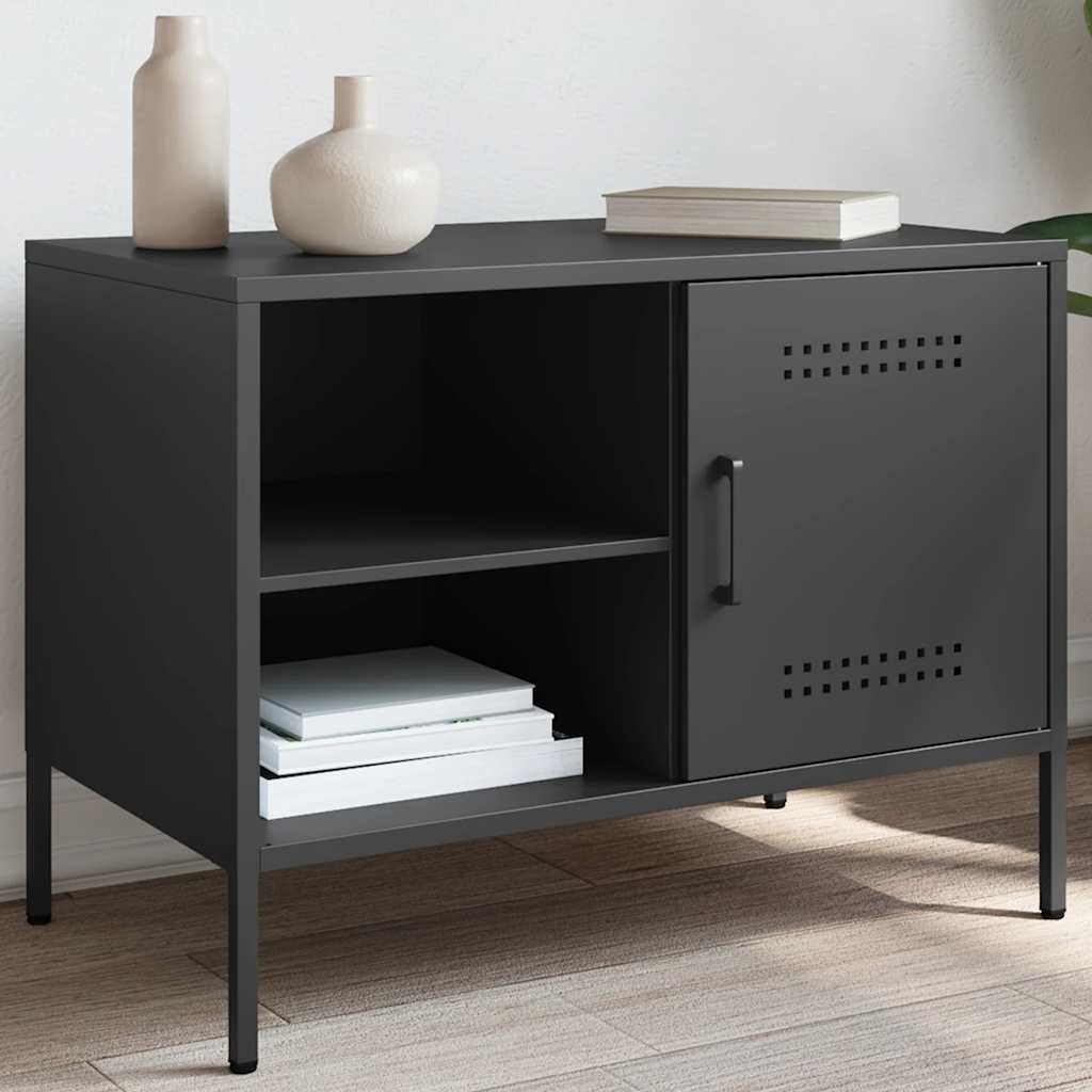 Meuble TV noir 68x39x50,5 cm acier - XIOS