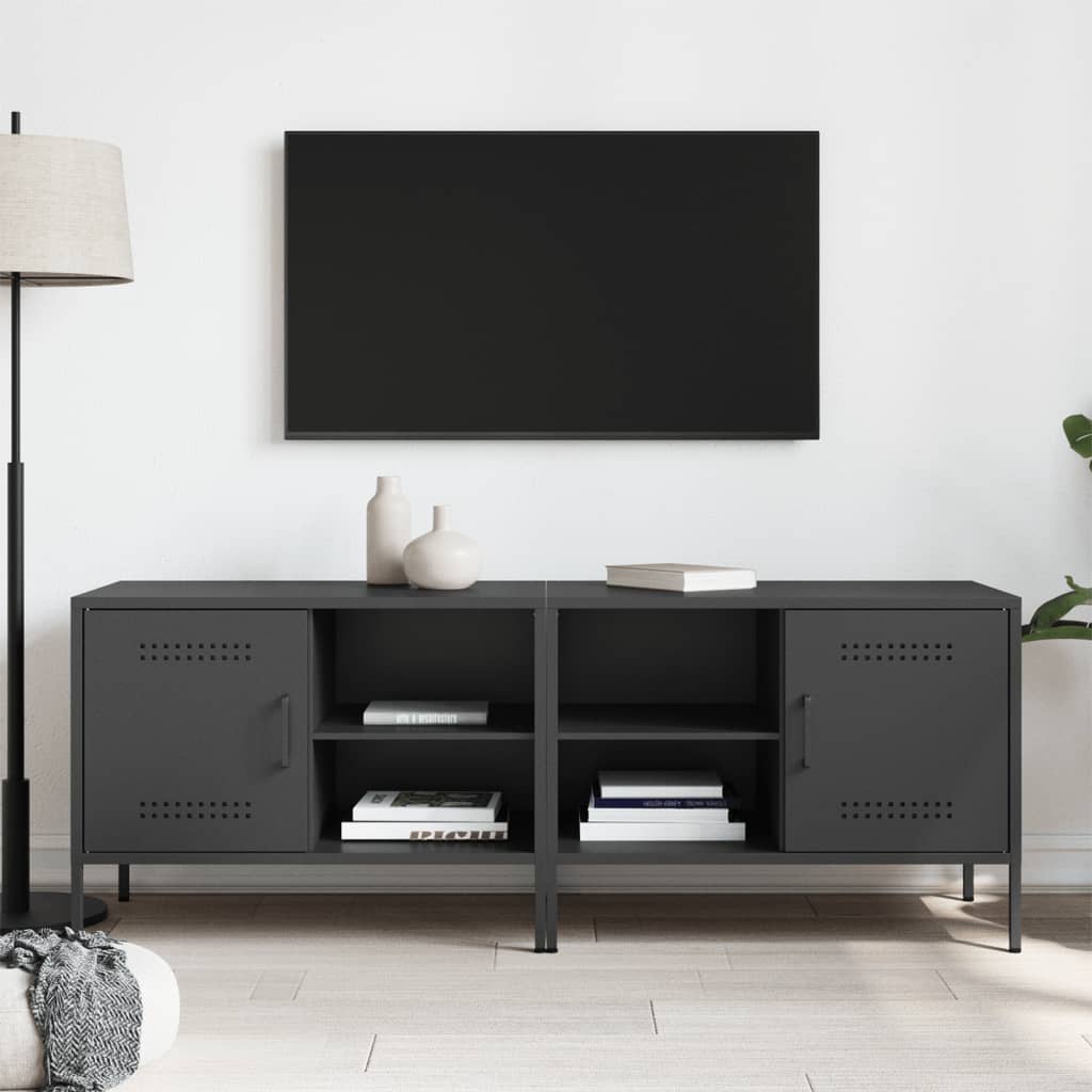 Meubles TV 2 pcs noir 68x39x50,5 cm acier - XIOS