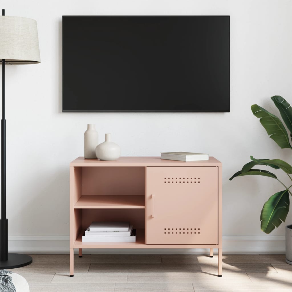 Meuble TV rose 68x39x50,5 cm acier - XIOS