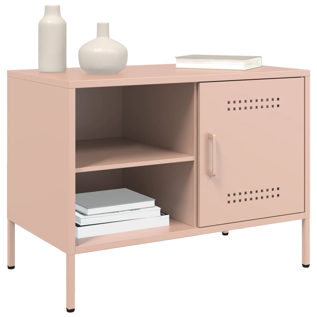 Meuble TV rose 68x39x50,5 cm acier - XIOS