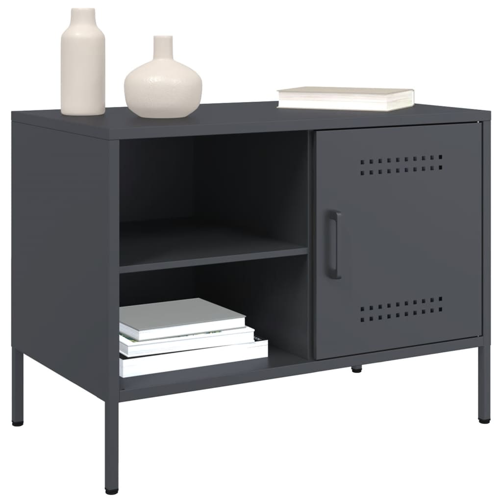 Meuble TV anthracite 68x39x50,5 cm acier - XIOS