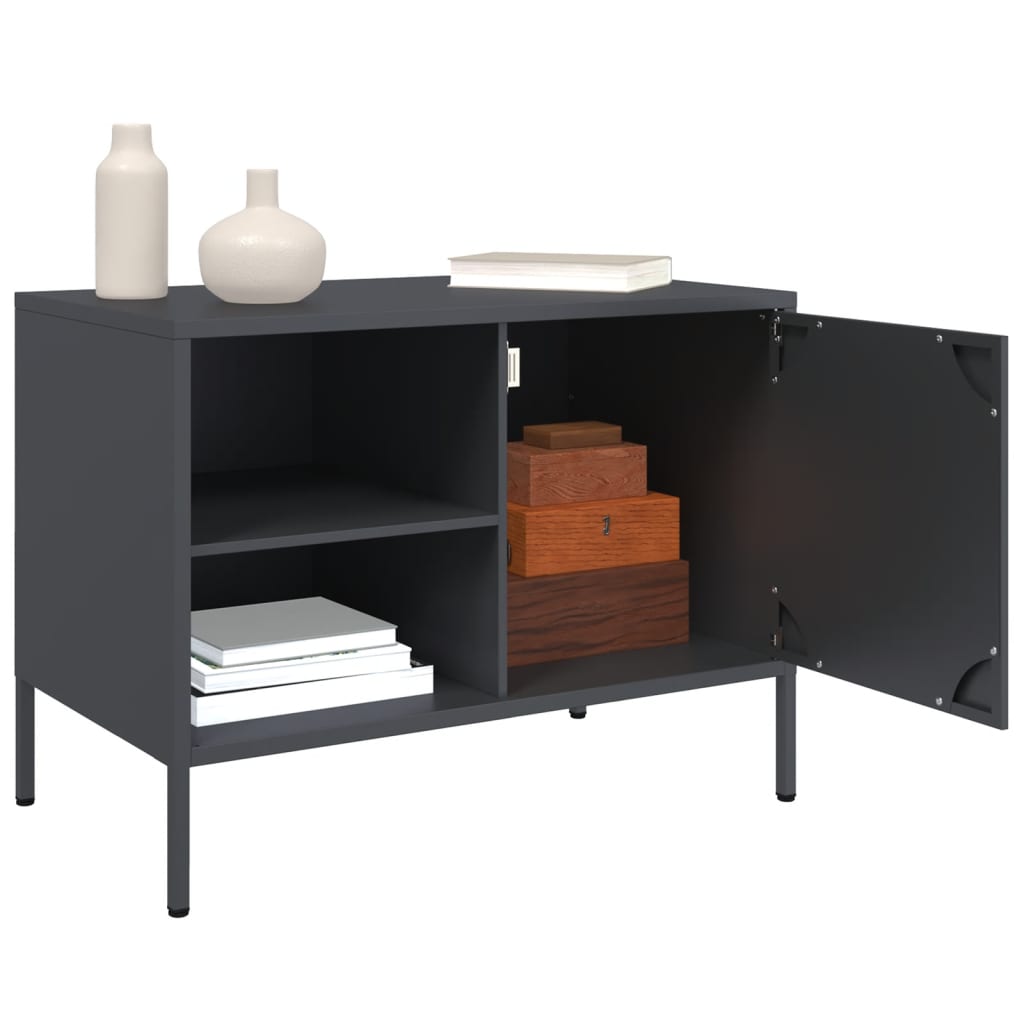Meuble TV anthracite 68x39x50,5 cm acier - XIOS