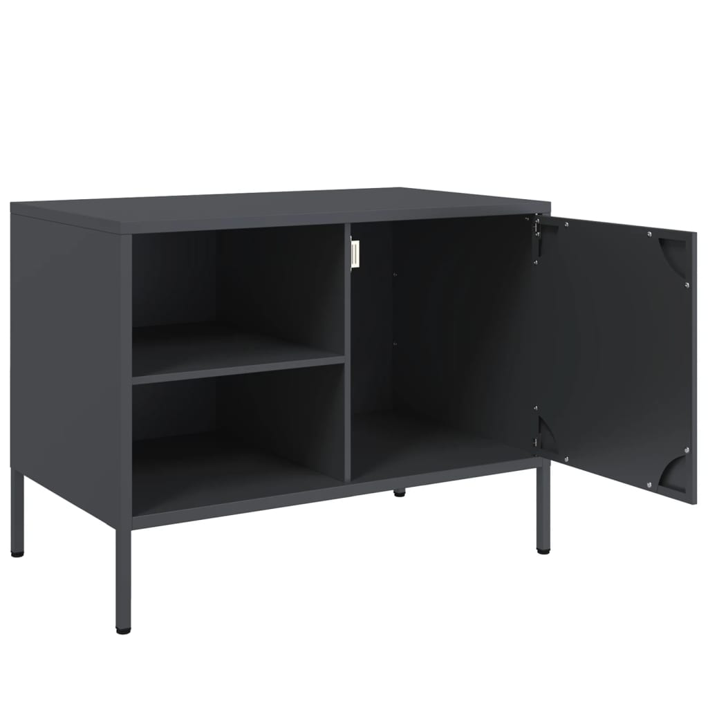Meuble TV anthracite 68x39x50,5 cm acier - XIOS