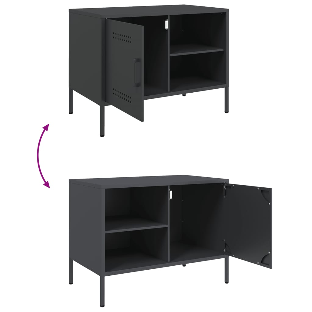 Meuble TV anthracite 68x39x50,5 cm acier - XIOS