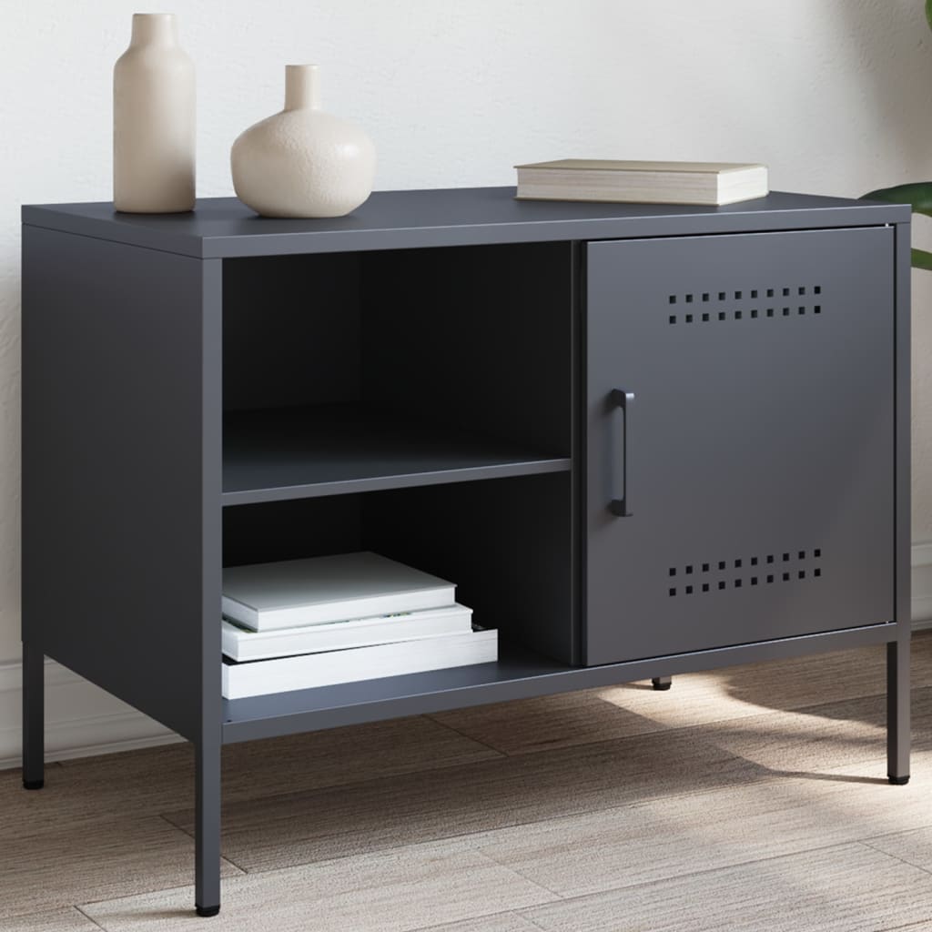 Meuble TV anthracite 68x39x50,5 cm acier - XIOS