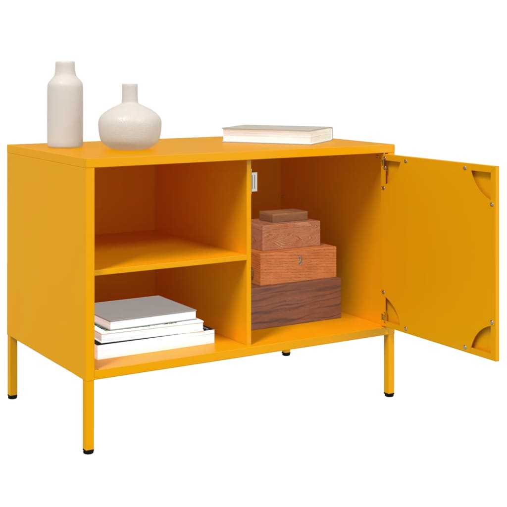 Meuble TV jaune moutarde 68x39x50,5 cm acier - XIOS