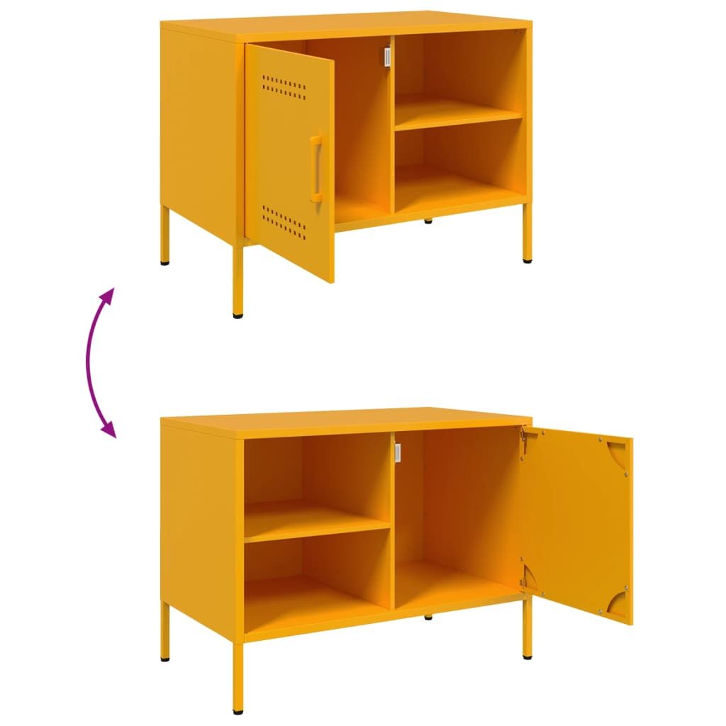 Meuble TV jaune moutarde 68x39x50,5 cm acier - XIOS