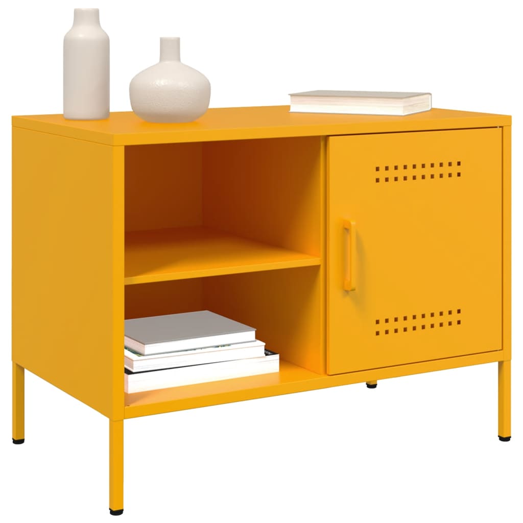 Meubles TV 2 pcs jaune moutarde 68x39x50,5 cm acier - XIOS