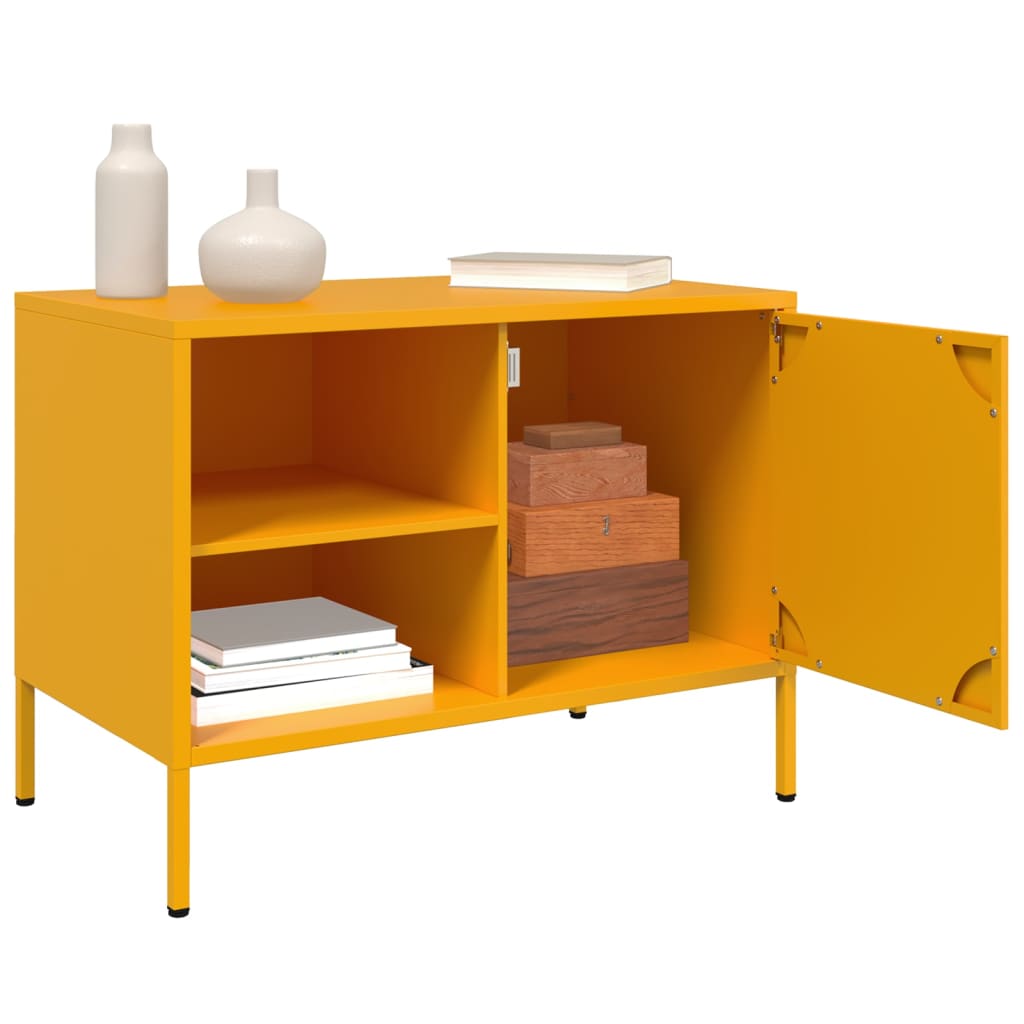 Meubles TV 2 pcs jaune moutarde 68x39x50,5 cm acier - XIOS