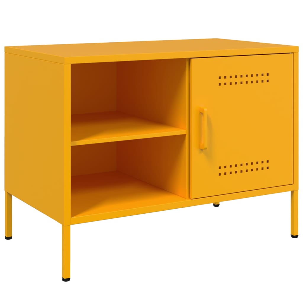 Meubles TV 2 pcs jaune moutarde 68x39x50,5 cm acier - XIOS