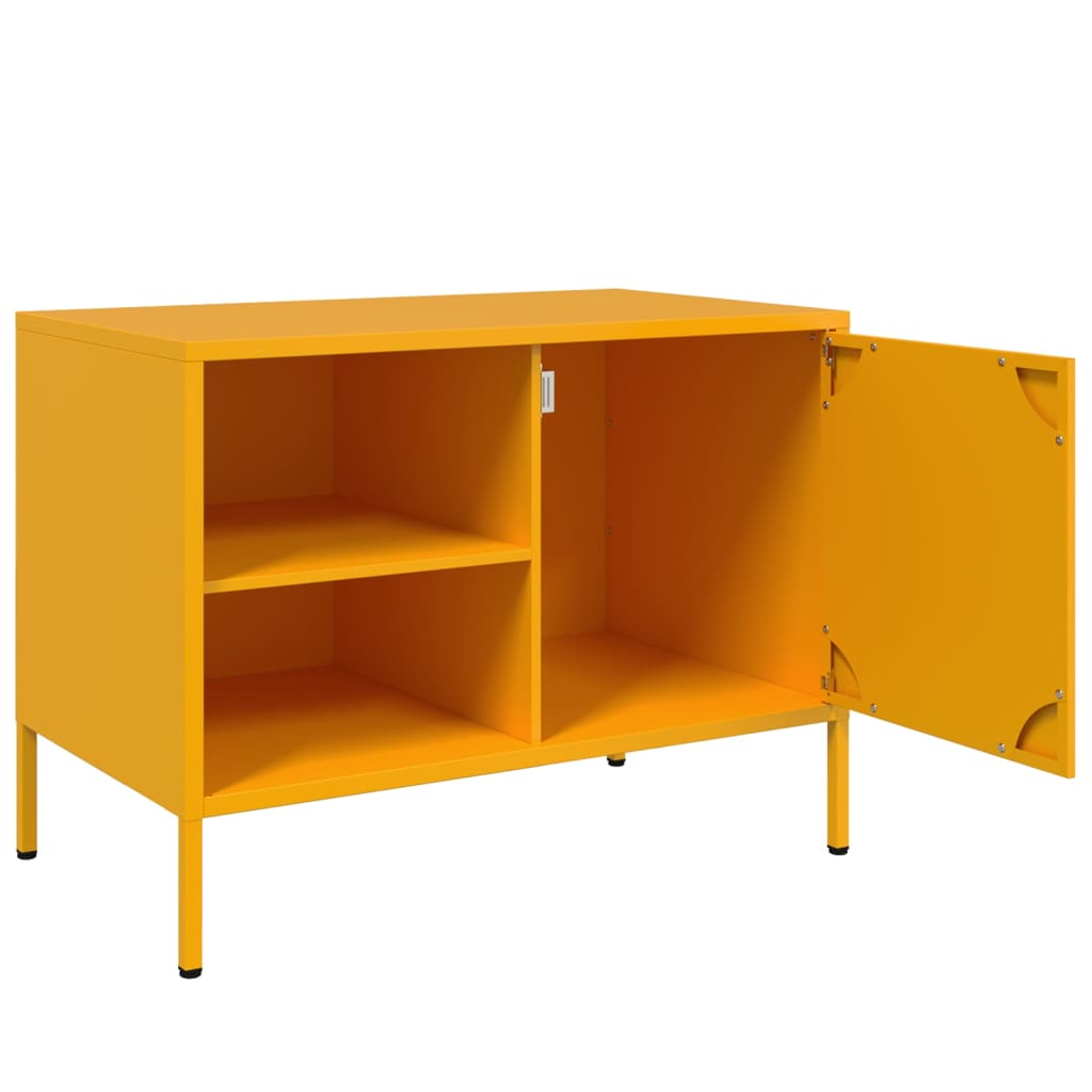 Meubles TV 2 pcs jaune moutarde 68x39x50,5 cm acier - XIOS