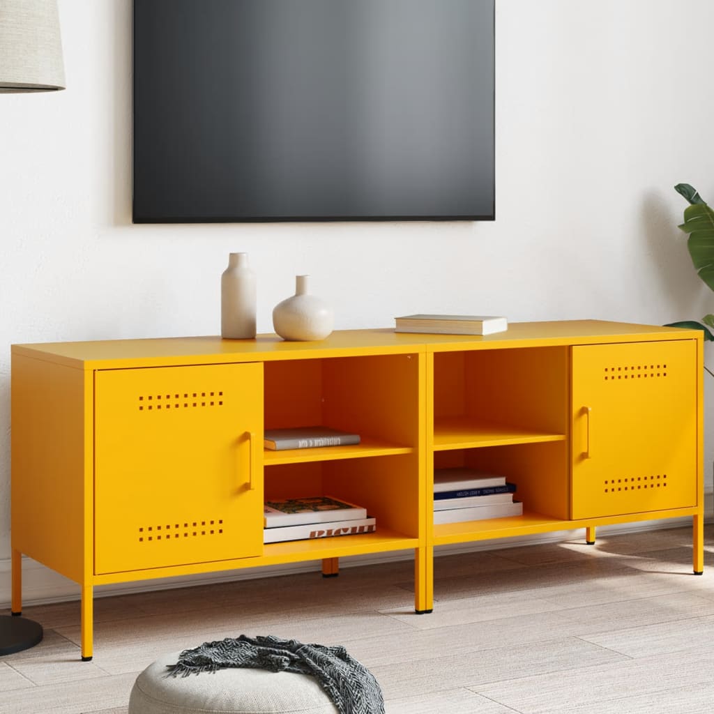 Meubles TV 2 pcs jaune moutarde 68x39x50,5 cm acier - XIOS