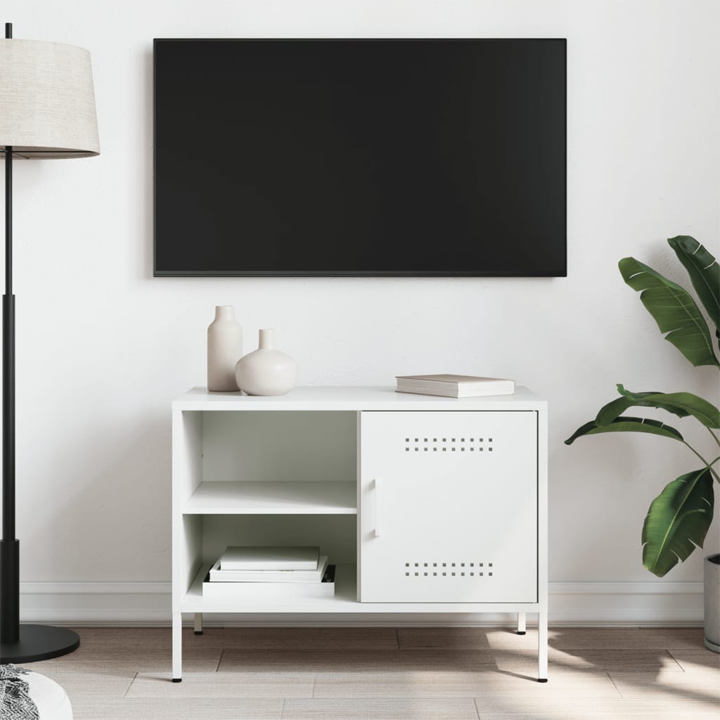 Meuble TV blanc 68x39x50,5 cm acier - XIOS