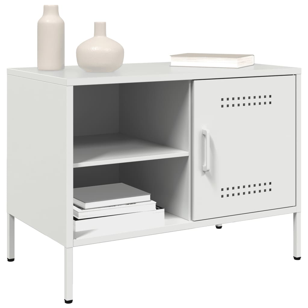 Meuble TV blanc 68x39x50,5 cm acier - XIOS