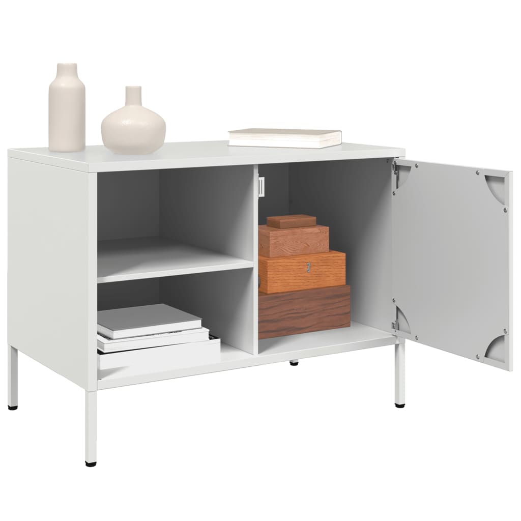 Meuble TV blanc 68x39x50,5 cm acier - XIOS
