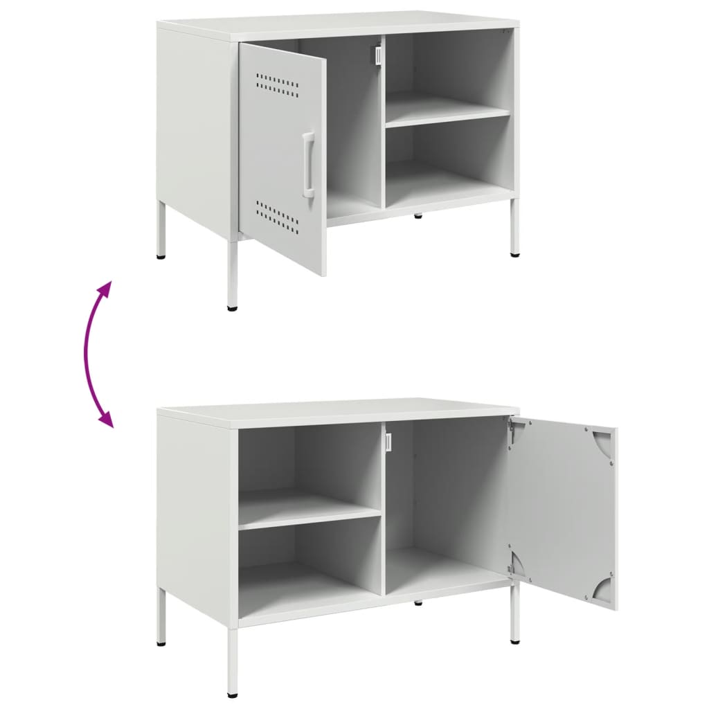 Meuble TV blanc 68x39x50,5 cm acier - XIOS