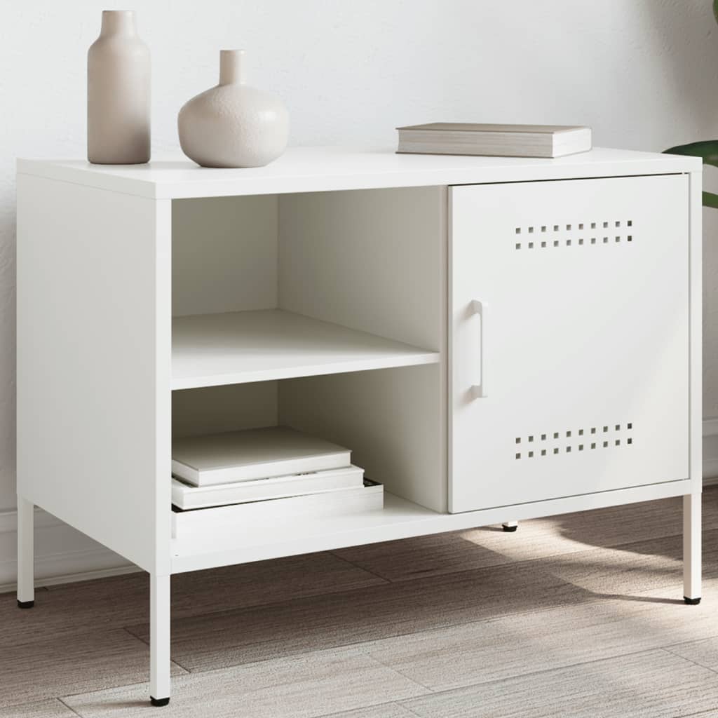 Meuble TV blanc 68x39x50,5 cm acier - XIOS