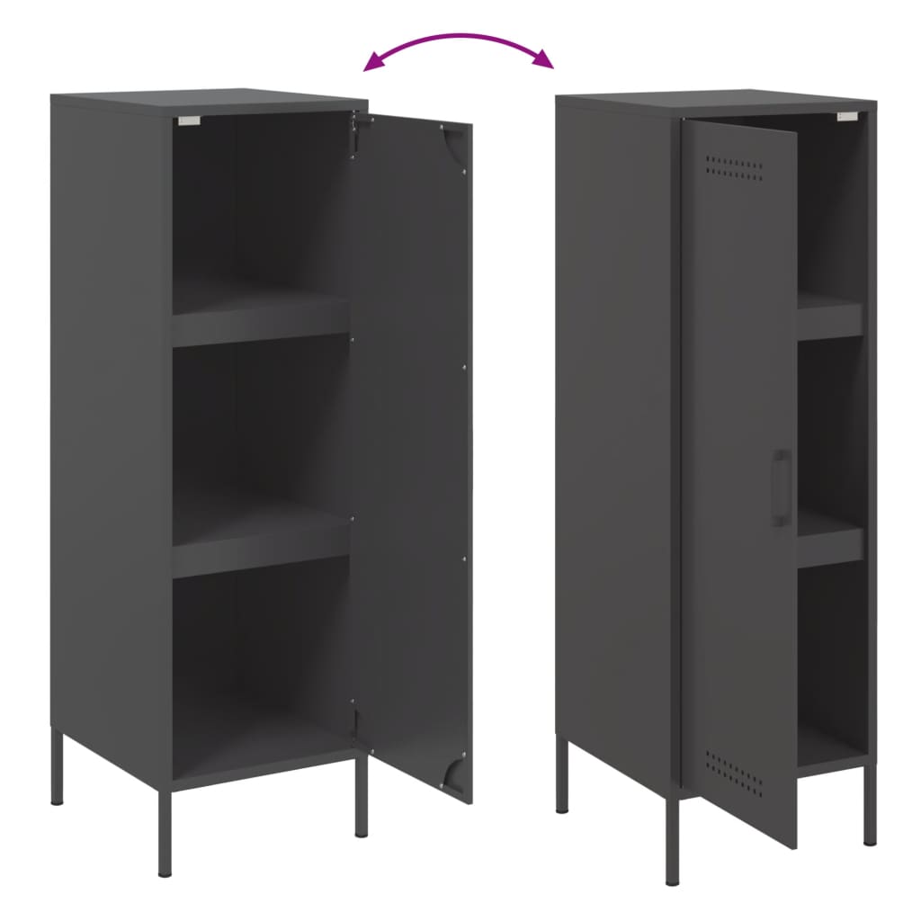 Buffet haut noir 36x39x113 cm acier - XIOS