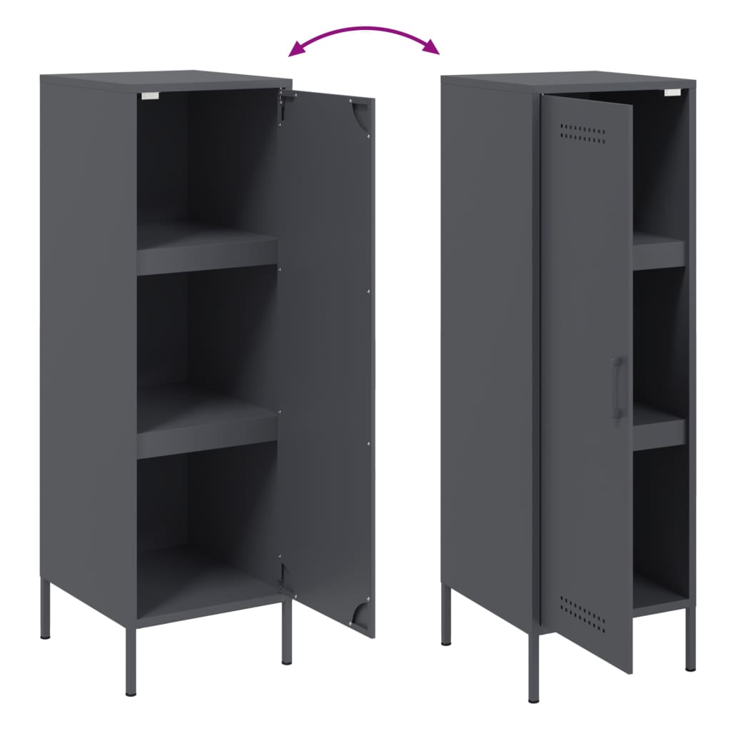 Buffet haut anthracite 36x39x113 cm acier - XIOS