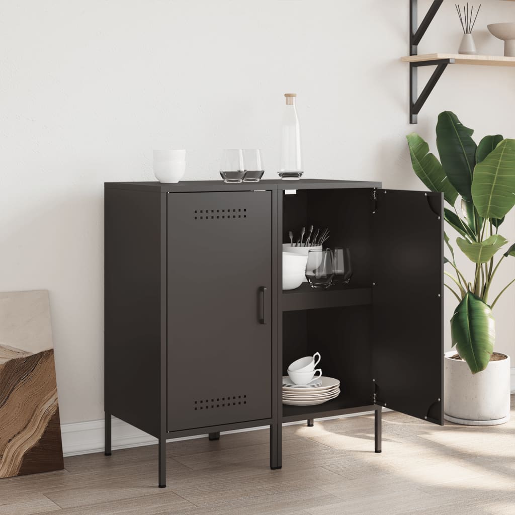 Buffets 2 pcs noir 36x39x79 cm acier - XIOS