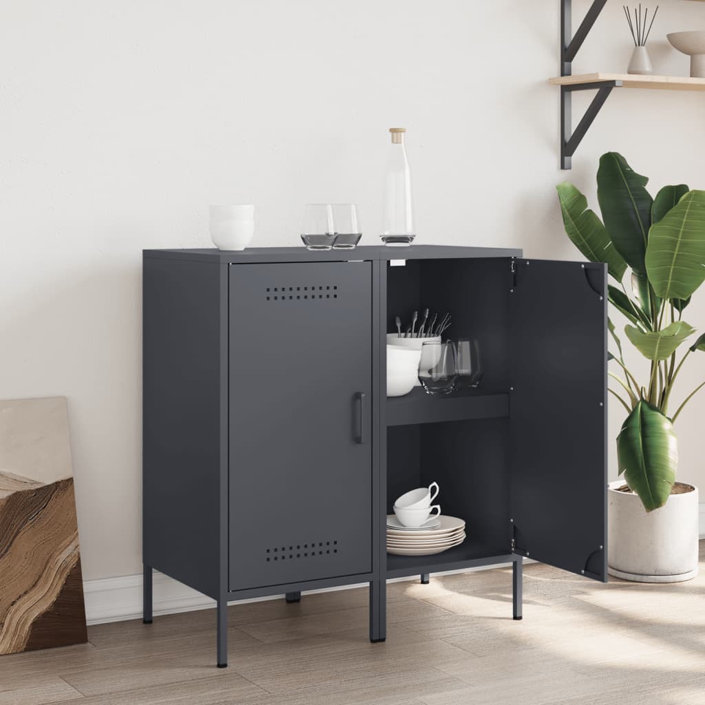 Buffets 2 pcs anthracite 36x39x79 cm acier - XIOS