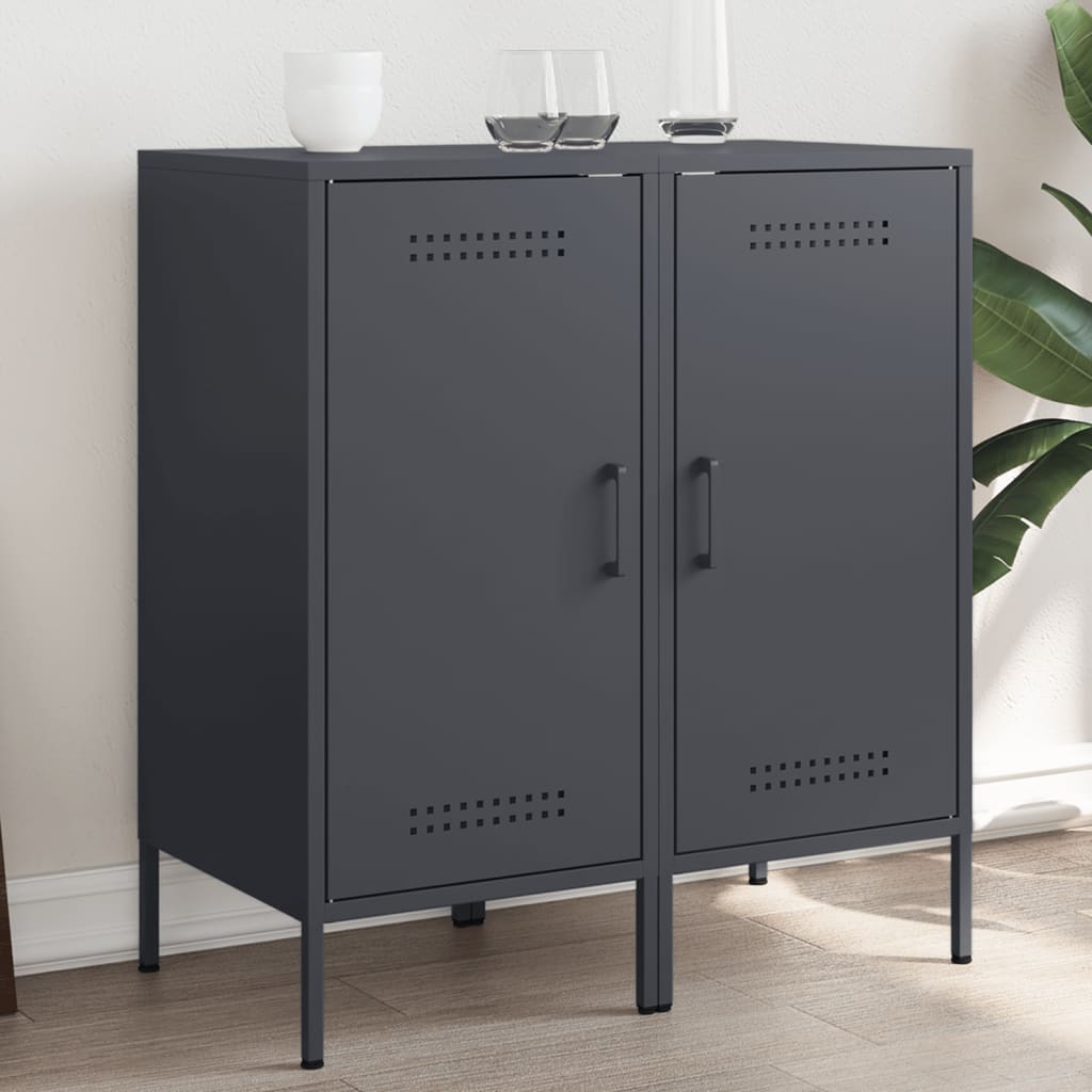Buffets 2 pcs anthracite 36x39x79 cm acier - XIOS