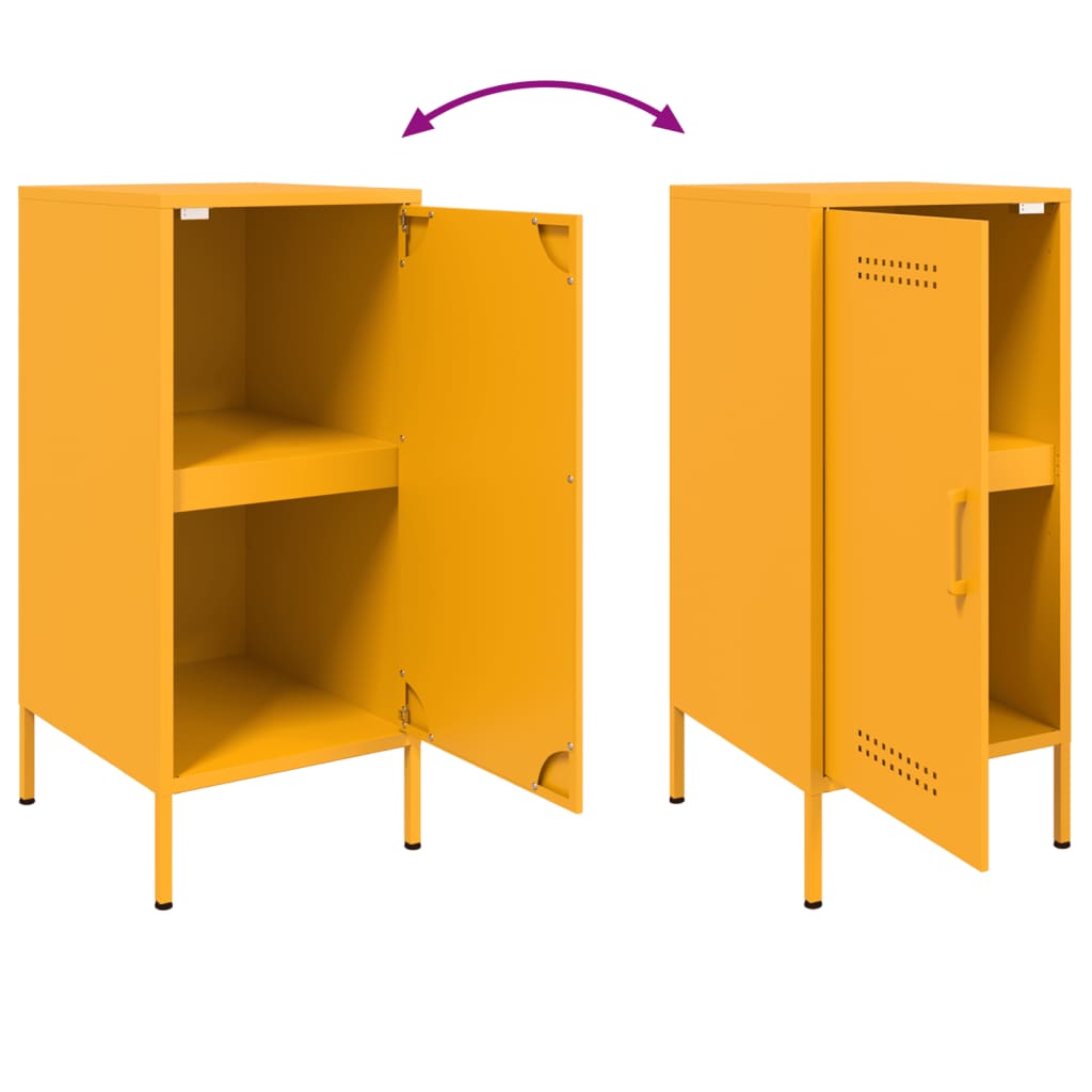 Buffet jaune moutarde 36x39x79 cm acier - XIOS